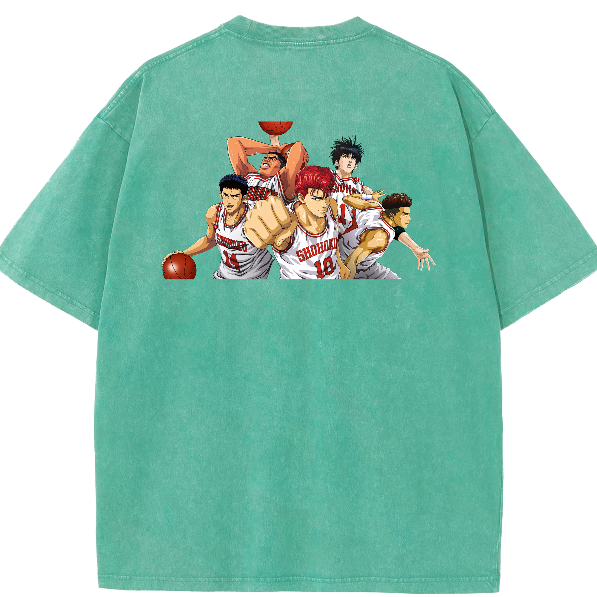 （画像用） SLAM DUNK／スラムダンク 綿100% ヴィンテージ風 半袖Tシャツ（背面プリント）